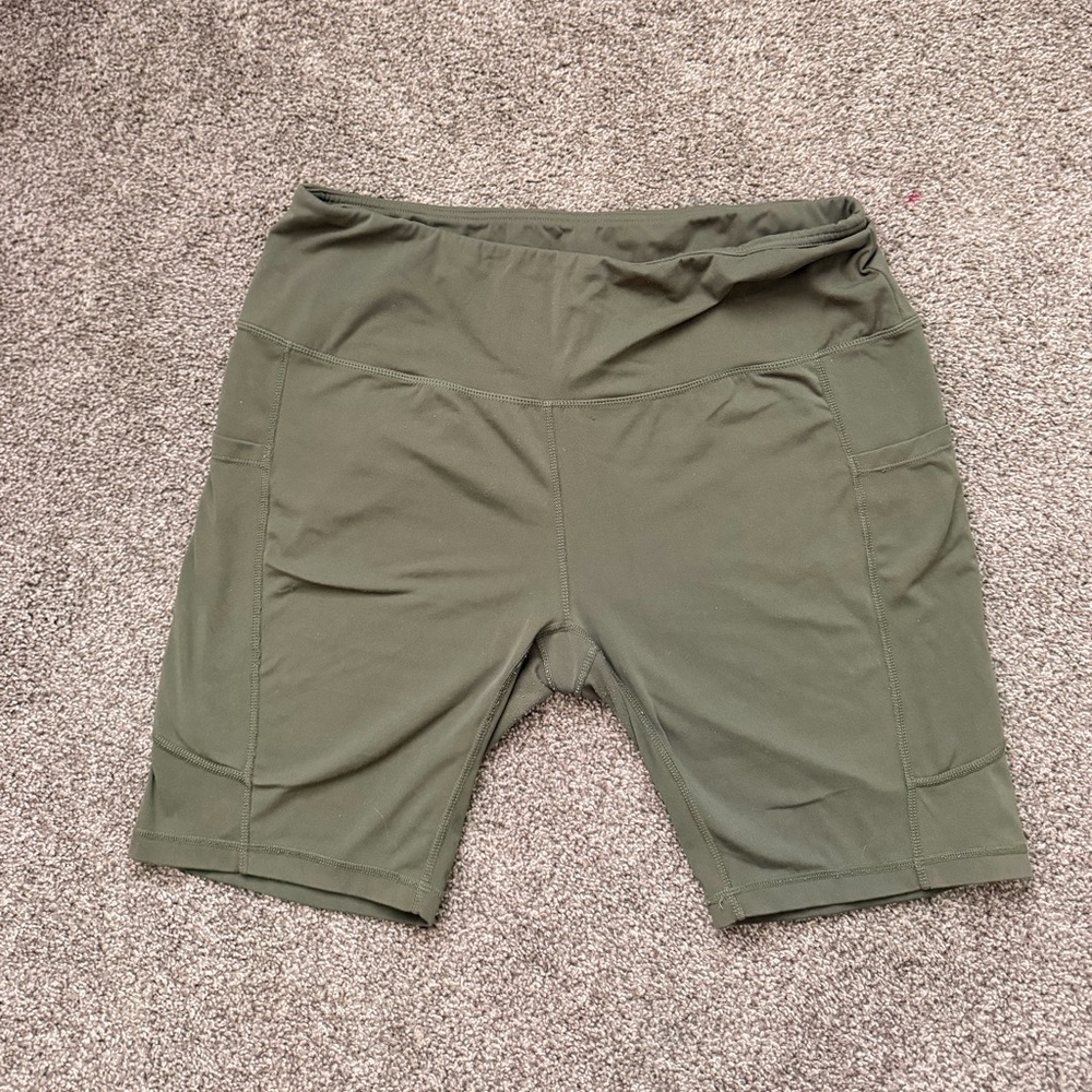 Olive Green Active Bike Shorts